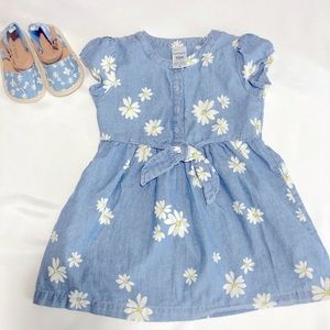 Flower jean dress, size12M